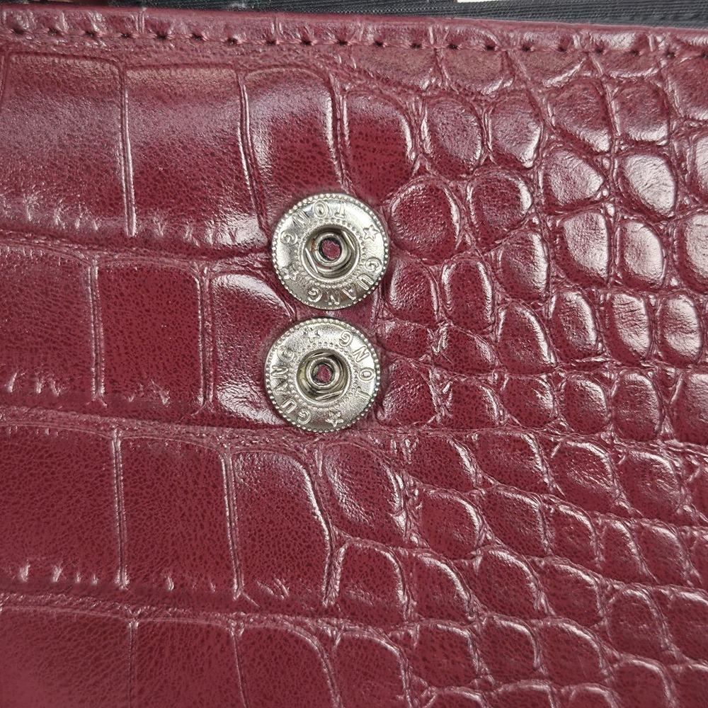 Kim Roger's Burgundy Croc Embossed Snap Close Wallet Bifold Organizer - Picture 3 of 11